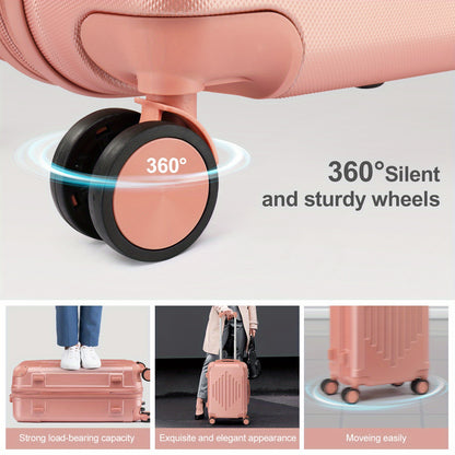 4pcs Luggage with Corner Protectors, 12/ 20/ 24/ 28-Inch, Durable Hard Shell, 360 Spinner Wheels, Multifunctional Large Capacity, Lightweight Travel Suitcase