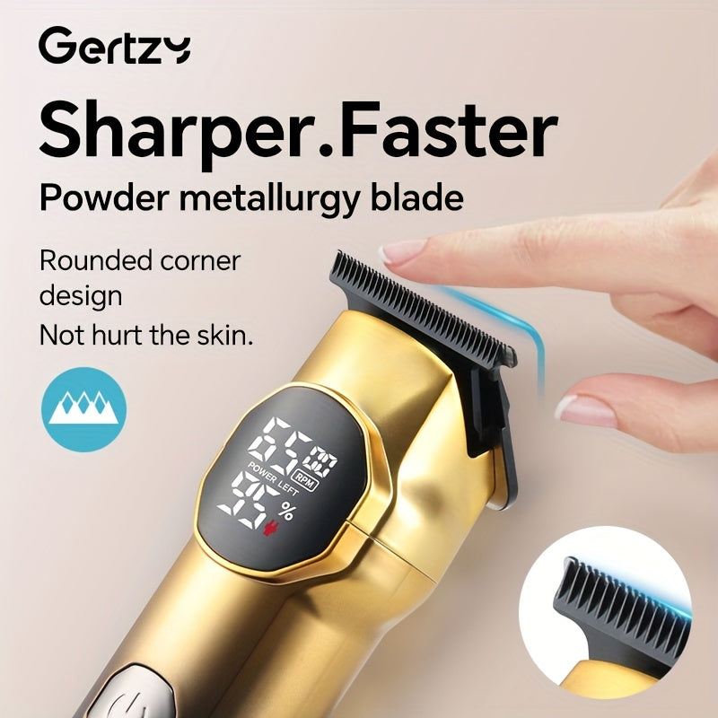 GERTZY Professional Electric Hair Clipper - Durable Powder Metallurgy Blade, Rechargeable Battery, USB Charging, 3 Speeds, 3.5mm Thin, Ideal for Men'S Salon-Quality Haircut, Perfect Father'S Day Gift, Hair Cutting Tool | Slee