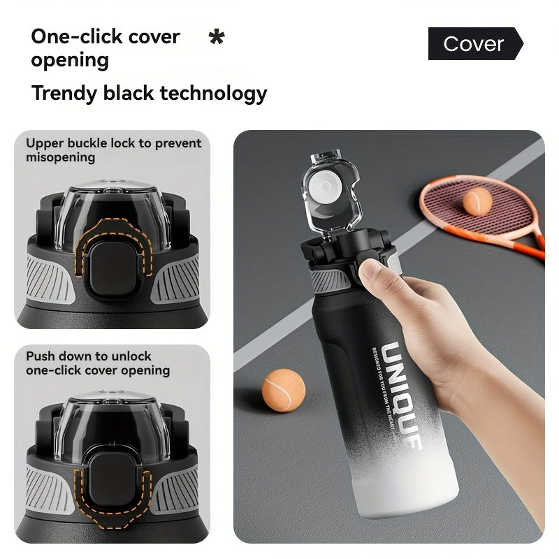 32oz Stainless Steel Pop-Up Water Bottle nRMEi - 316 Stainless steel, BPA-Free, 4-season hot/cold water retention, large capacity for outdoor activities, travel, daily use, insulated water bottle, Sleek M