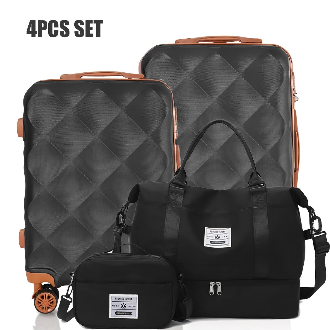 4pcs Sets Luggage 20+24 Inch, Carry-On ABS Hardshell Suitcase with Spinner Wheels, Lightweight Travel Luggage Set for Women and Men with Lock, Includes (20+24) + Travel Tote Gym Bag, Suitcase Set, Suitcase For Travel, Suitcas