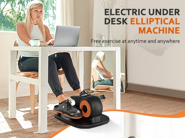 Actflame Under Desk Elliptical Machine, Electric Seated Pedal Exerciser for Seniors Fully Assembled,  Stepper Sitting Leg Exerciser with Remoter, 12 Level Speed Forward & Reverse Direction, Manual & Auto Mode for Home Office,