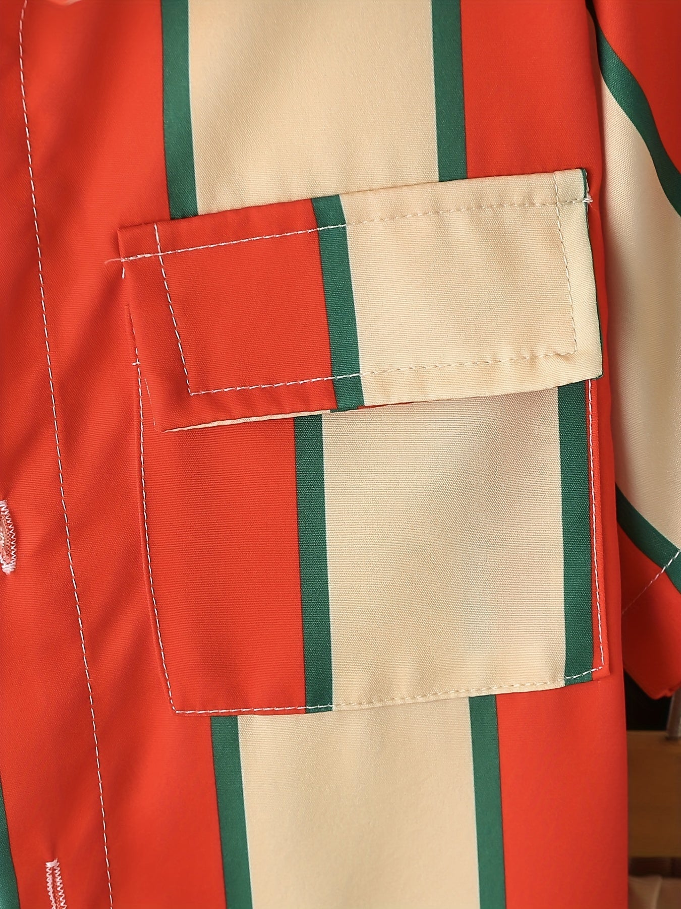 2pcs Boys Teen Casual Striped Short Sleeve Shirt &amp; Pocket Side Shorts Set Clothes For Summer