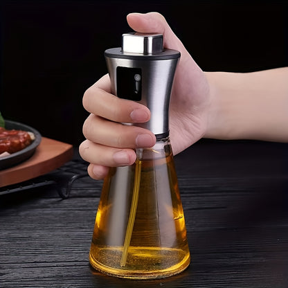 6.76oz Stainless Steel & Glass Oil Spray Bottle with Pressurized Nozzle - Large Capacity for Kitchen, BBQ, and Outdoor Use - Perfect for Olive, Cooking, and Barbecue Oils - Eid Al-Adha Mubarak Gift Idea, Oil Sprayer Bottle fo