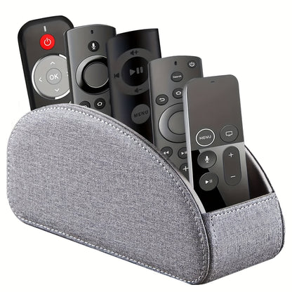MILITWO 5-Compartment Faux Leather Remote Control Holder - Versatile Desktop Organizer for Appliance Controllers, Brushes, Eyeglasses & Office Supplies - Compact Storage Box with Pen Holder, Ideal for Home & Office Desk Organ