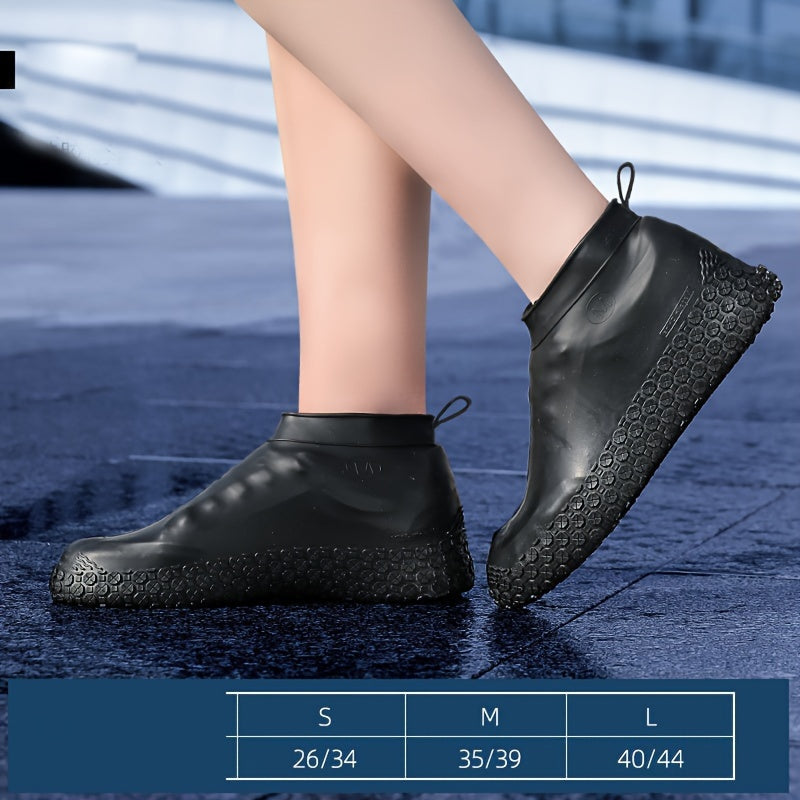 Capas para calçado para senhoras, cavalheiros e estudantes - Capas de silicone reutilizáveis, à prova de pó e antiderrapantes, ideais para a chuva.