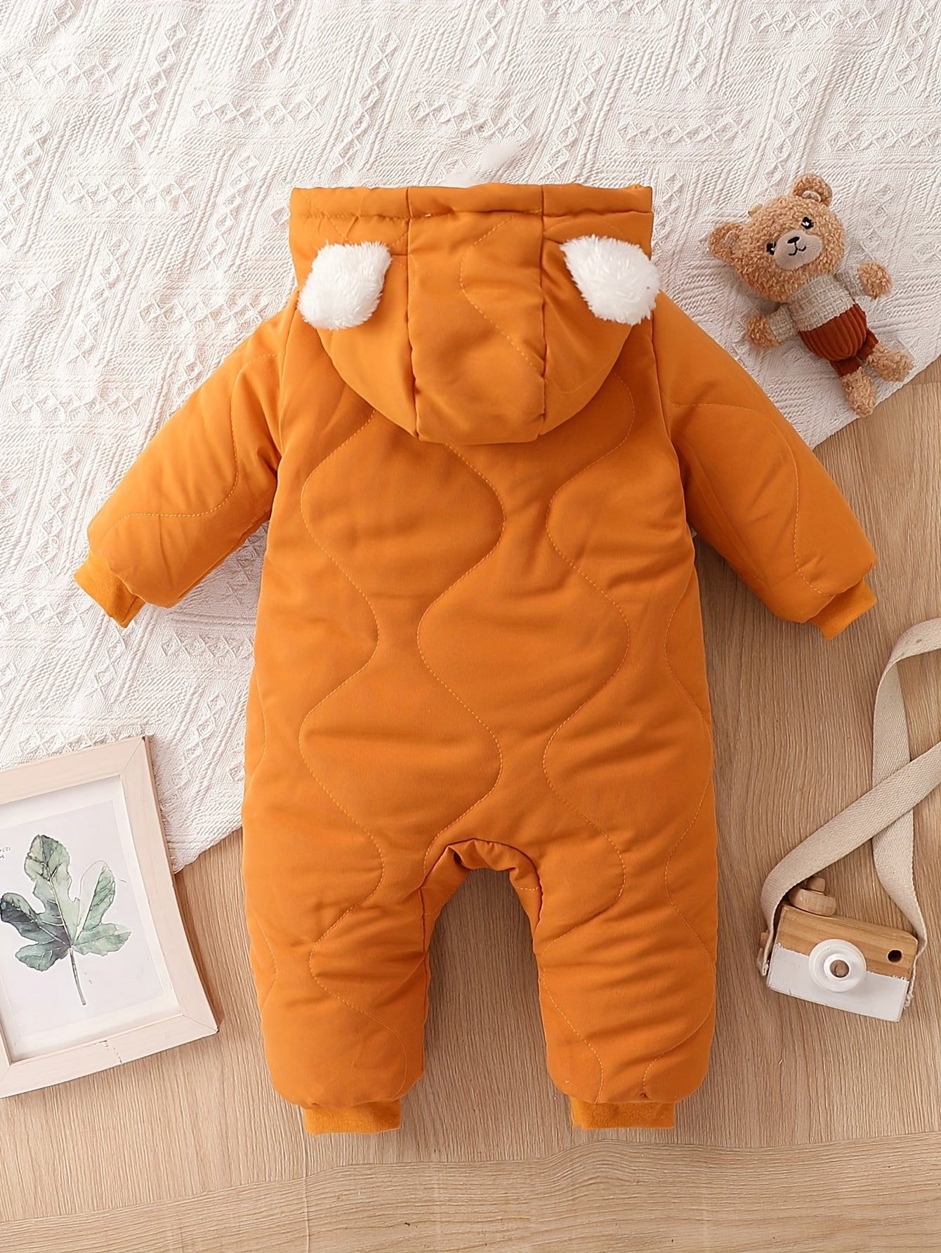 Infant Hooded Thick Romper Long Sleeve Zipper Thermal Jumpsuit, Babies & Kids Coat