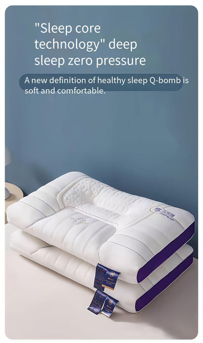 1pc Zero Pressure Deep Sleep Neck Pillow - 4-Level Ergonomic Cervical Pillow with Anti-Hunchback Design, Soft & Firm Support for Side/Back/Stomach Sleepers, Non-Collapsing Core, 8-Hour Comfort, Hand Washable, Ideal for Home U