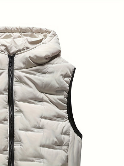 Men's Trendy Autumn Winter Hooded Thermal Vest Casual Sleeveless Jacket Coat Vest