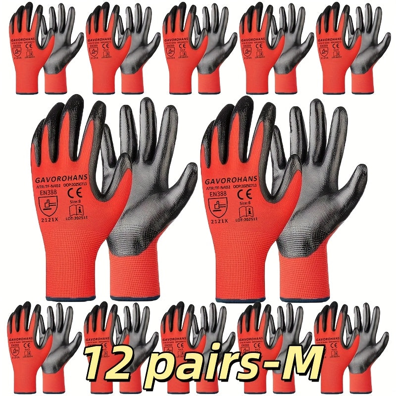 6/12 Pairs of Gardening Gloves, Work Gloves, Men's Work Gloves, Gardening Garbage Cleaning Gloves, Women's Gardening Gloves, Gardening Tools, Gardening Work Gloves