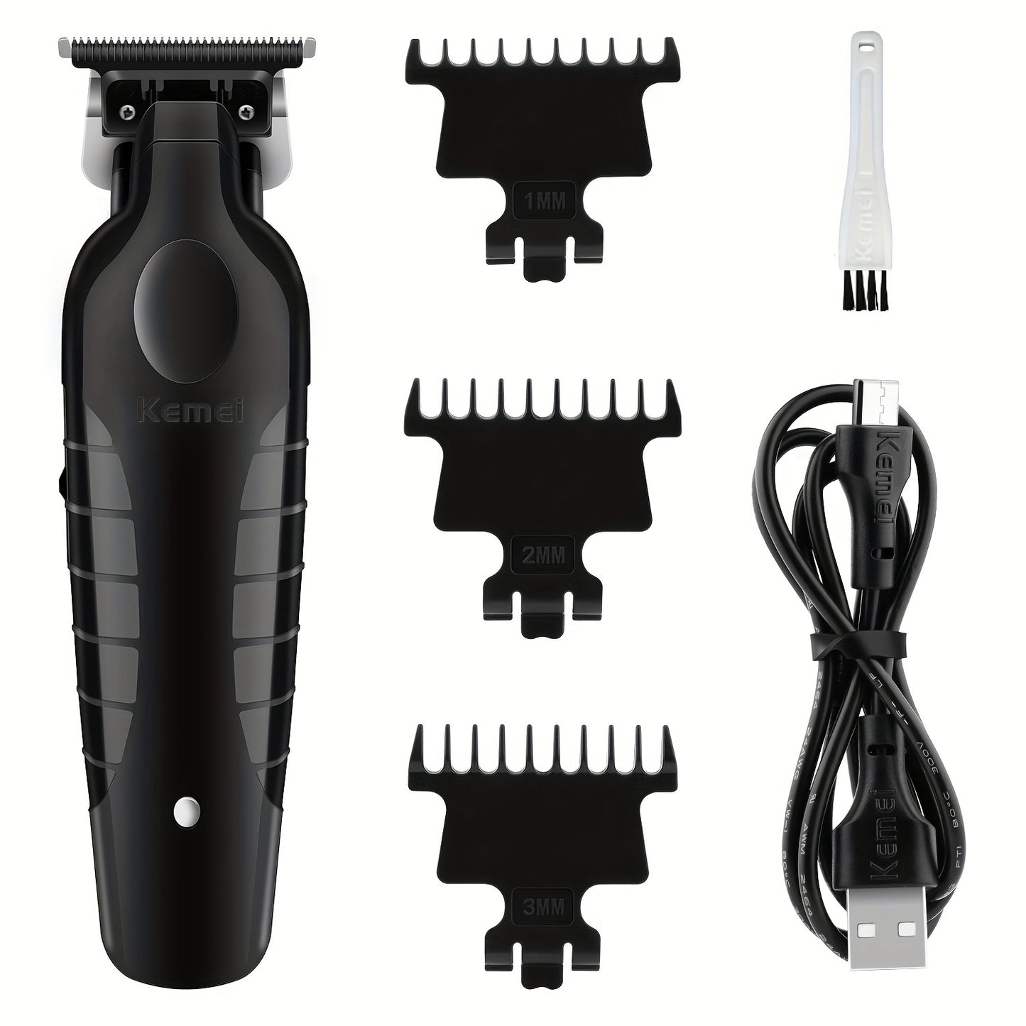 Kemei KM-2299 Professional Hair Clippers, USB Rechargeable Electric Hair Trimmer, Oil-Head Engraving Scissors, Powder Metallurgy Heads, Lithium Battery-18650 Series, ≤36V Operating Voltage, Salon Quality Hair Styling and Sh