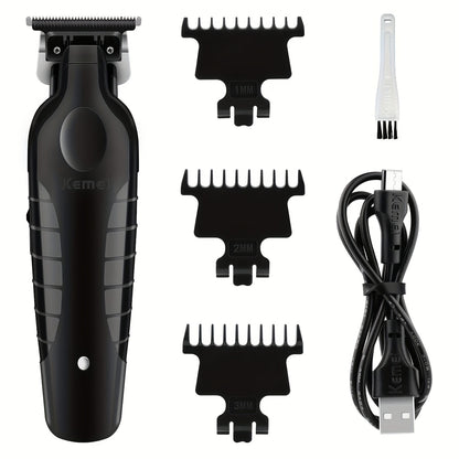 Kemei KM-2299 Professional Hair Clippers, USB Rechargeable Electric Hair Trimmer, Oil-Head Engraving Scissors, Powder Metallurgy Heads, Lithium Battery-18650 Series, ≤36V Operating Voltage, Salon Quality Hair Styling and Sh