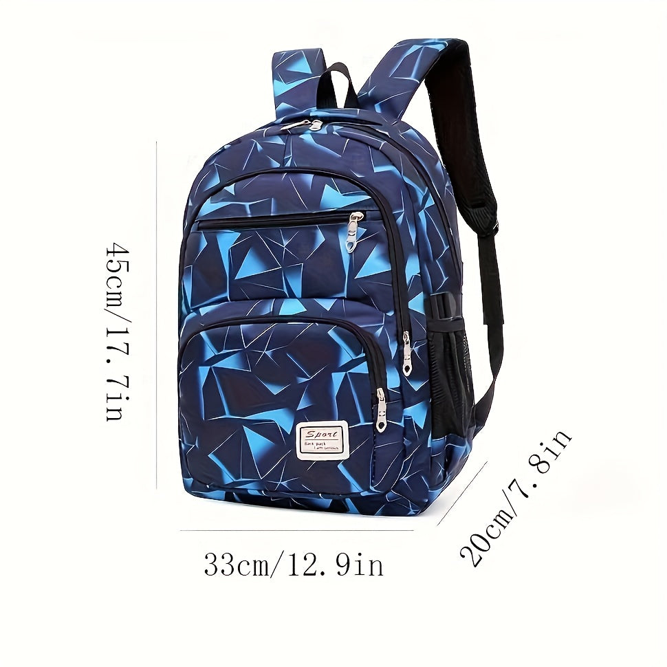 Colorblock Backpack, Casual Design Schoolbag For Travel And School Use, Large Capacity Bag