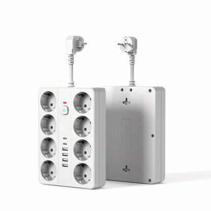 1pc Surge Protector Power Strip - 8 AC Outlets, 4 USB-A & 2 USB-C Ports, Overload Protection, Compact Design for Home, Office, Travel, Dorm Room Use, Office Power Supply, Modern Outlet Design, Surge Protection Device