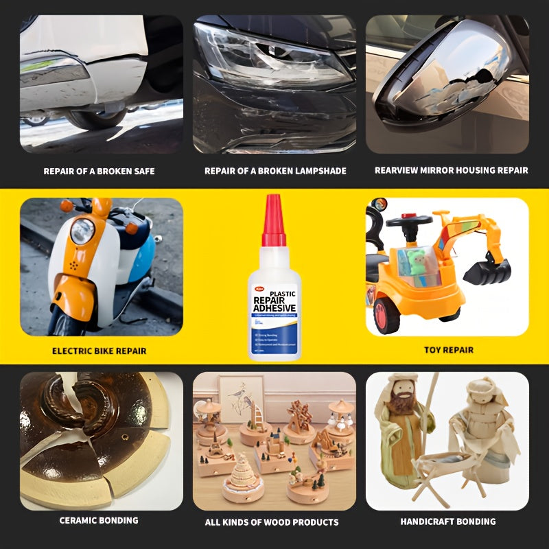 Car Bumper Glue - Plastic Special Adhesive, Strong Universal Welding Agent for Repairing Plastic Parts, Rearview Mirror Base, and Cracked Shell Bonding Agent