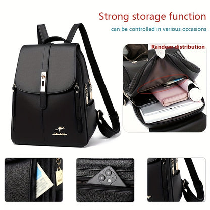 Logo Randomly Distributed New Style Versatile Women's Casual Large Capacity Simple Travel Short Distance Business Backpack Multifunctional Daily Commuting Shoulder Bag