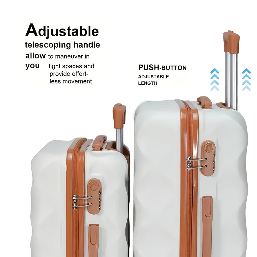 4pcs Sets Luggage 20+24 Inch, Carry-On ABS Hardshell Suitcase with Spinner Wheels, Lightweight Travel Luggage Set for Women and Men with Lock, Includes (20+24) + Travel Tote Gym Bag, Suitcase Set, Suitcase For Travel, Suitcas