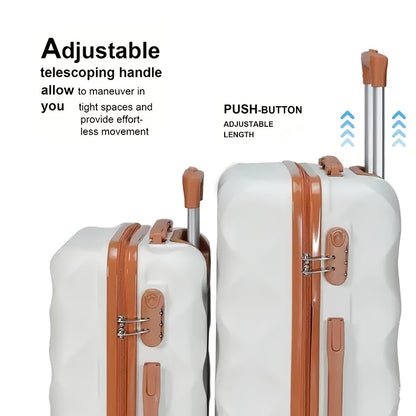 4pcs Sets Luggage 20+24 Inch, Carry-On ABS Hardshell Suitcase with Spinner Wheels, Lightweight Travel Luggage Set for Women and Men with Lock, Includes (20+24) + Travel Tote Gym Bag, Suitcase Set, Suitcase For Travel, Suitcas