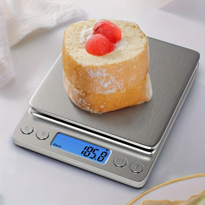 High Precision Digital Kitchen Scale - Stainless Steel, Grams & Ounces, Compact Design for Cooking, Baking & Meal Prep, Perfect for Apartments & Dorms, Back-to-School Essential (Battery Not Included), Appliances for Kitchen