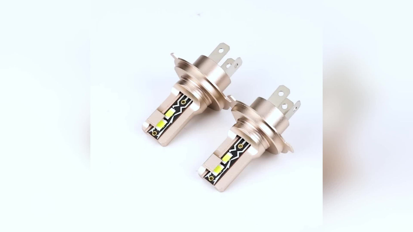 S&D 2pcs H4 LED Bulbs 9003/HB2 LED Fog Lights 30000LM LED Headlight Bulbs CSP Fanless with Canbus High And Low Suitable for Audi, for Honda, for H4 LED Headlight Aluminum Alloy Body, Without Battery, Headlight Bulb