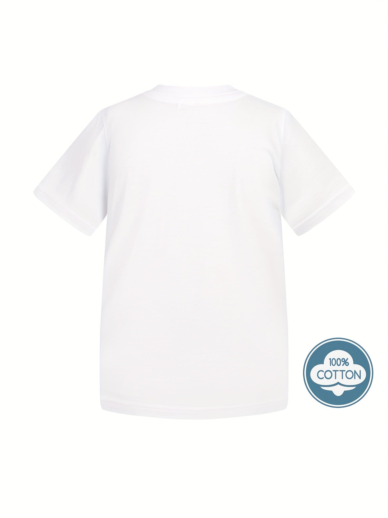 T-shirt infantil de cor sólida, blusa casual de manga curta, t-shirt infantil para o verão.