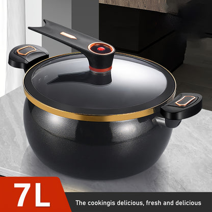 1 Piece Chubby Multi-Functional Soup Pot, 7L Large Capacity, 26cm Stew and Cooker, Non-Stick Pot for Induction and Gas Stoves