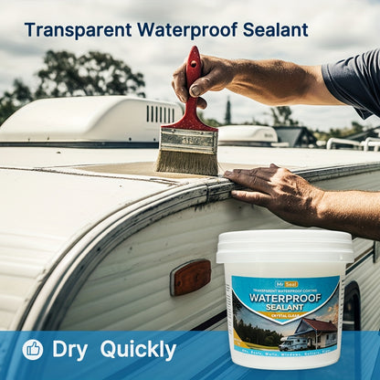1kg RV Transparent Waterproof Sealant - Quick-Dry, Flexible & Breathable Sealant for RV Roof, Windows, Walls, Tiles - Durable Weatherproof Protection, RV Roof Sealant, Roof Sealing, Modern Aesthetic, Flexible Sealant