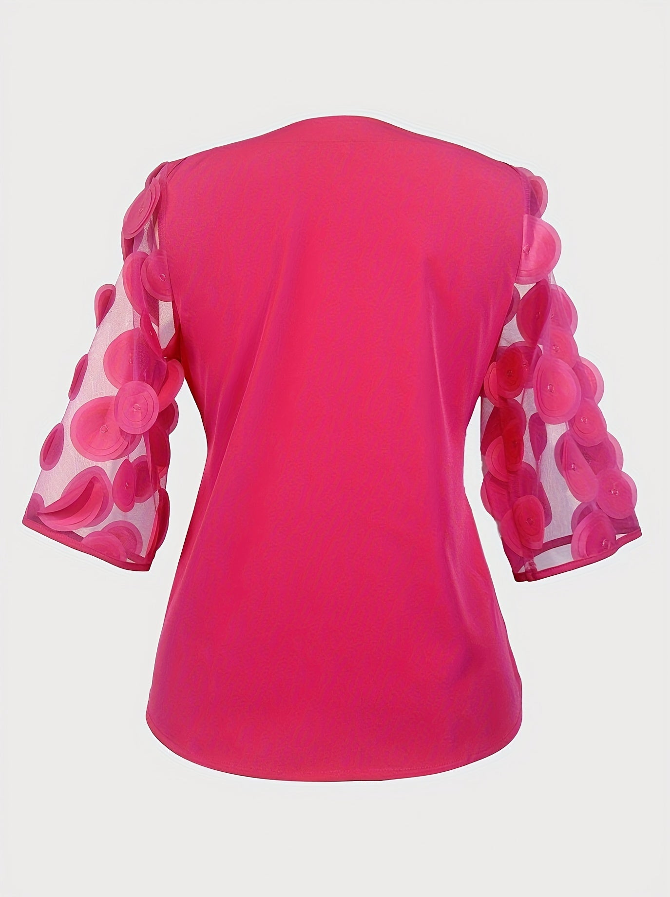 Elegant Off-Shoulder Blouse with Sheer Mesh Panel &amp; Tie-Waist Detail - Chic Solid Color, Half-Sleeve Design, Machine Washable - Perfect for Stylish Outfits