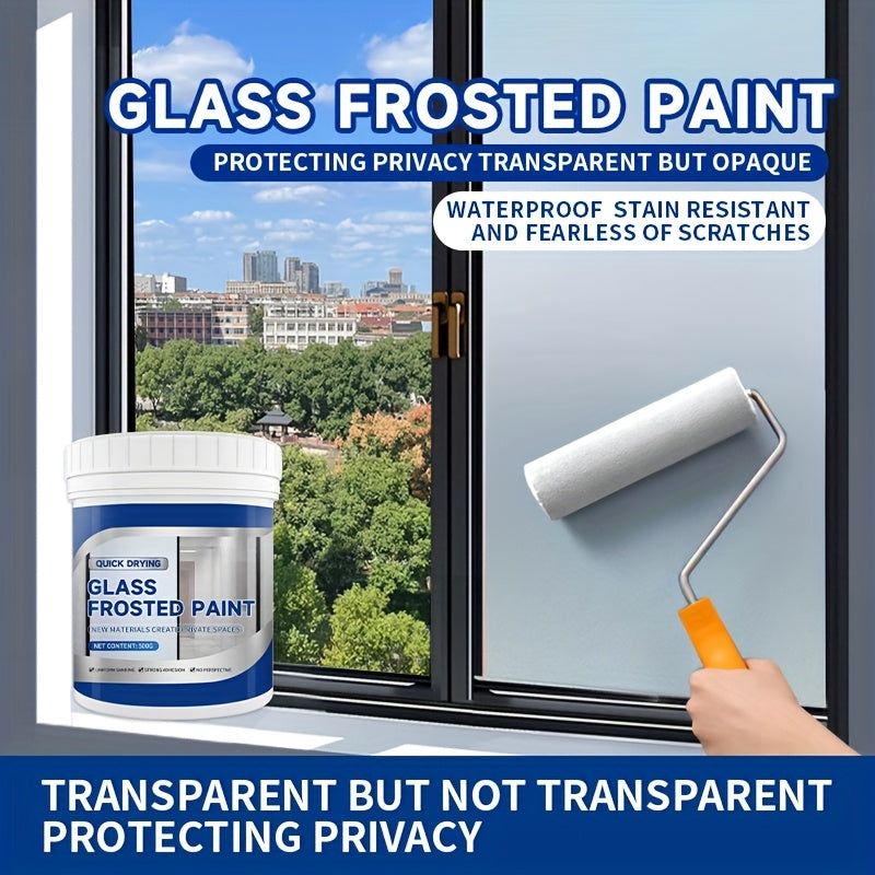 300/500g Matte Frosted Glass Paint - Waterproof, Privacy-Proof, Quick-Drying, Easy to Apply. Suitable for Bathroom and Window Glass, This Special Frosted Film Protects Privacy with a Blurred Effect, Water-Resistant Coating, B