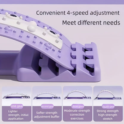 4-Level Adjustable Back Stretcher & Posture Corrector with Magnetic Closure - Ergonomic Lumbar Support for Upper & Lower Back, Office, Car, Home Use - Durable PP Material, Blue, Back Stretcher for Back, Posture Correction, Ca