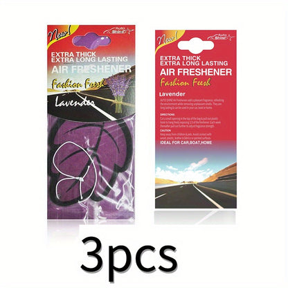 3-60pcs Car Air Freshener Natural Scented Tea Paper Auto Hanging Vanilla Perfume Fragrance Leaf Shape Car Interior Accessories Christmas Gift