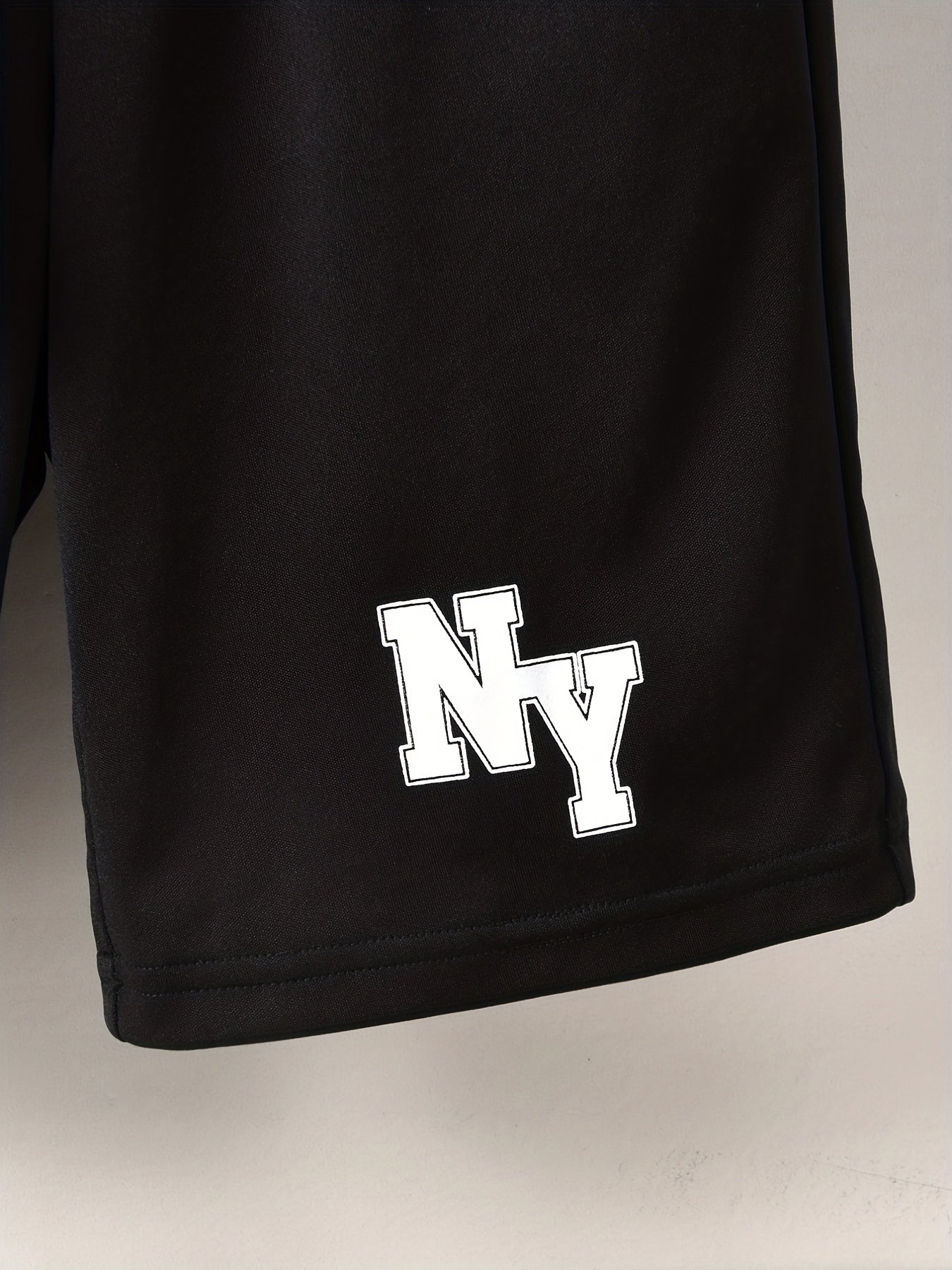 Cool Short-Sleeve T-Shirt with Letter Print And Shorts Set for Boys, for Outdoor