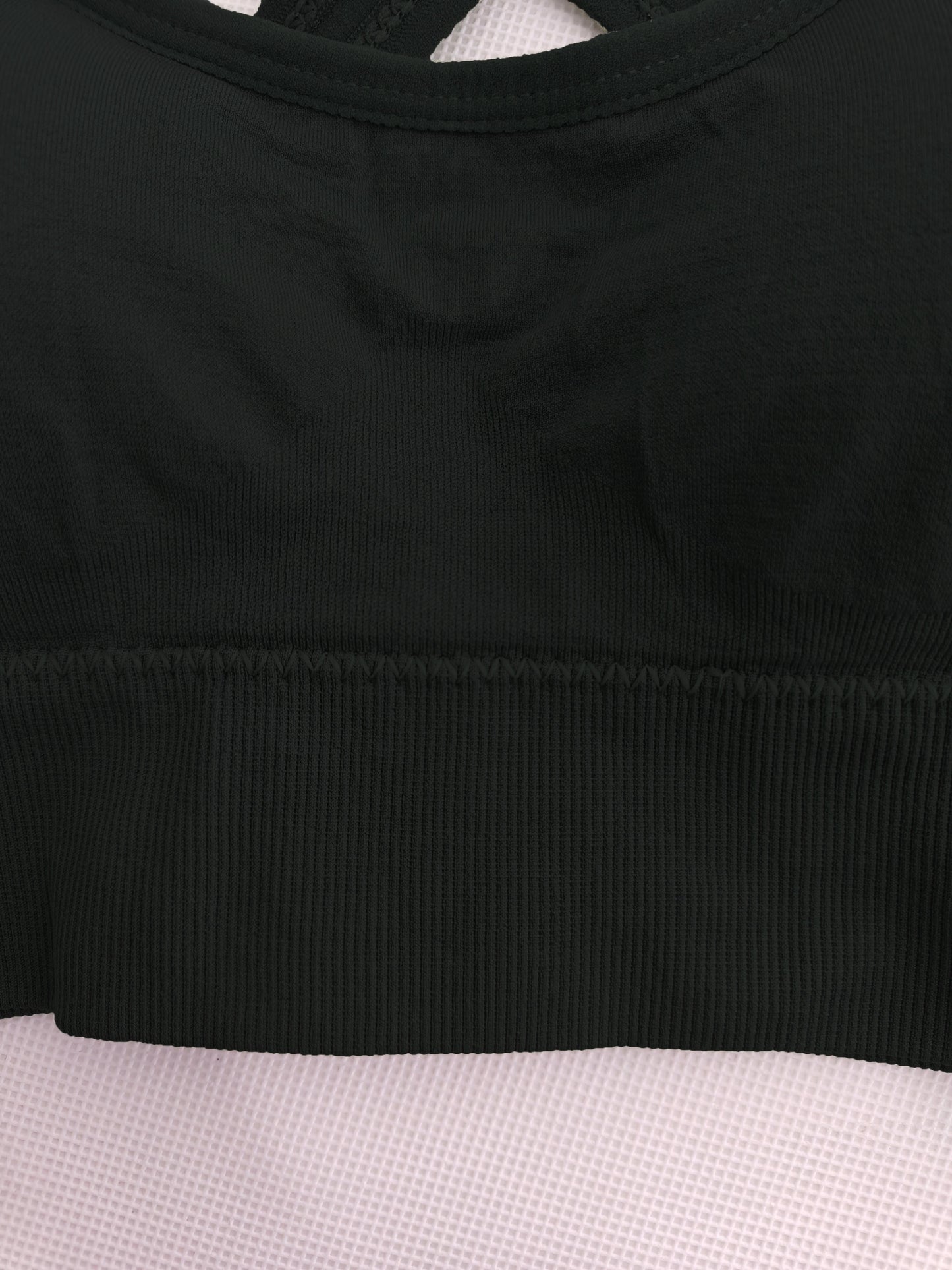 2pcs Stretchy Solid Racer Back Sports Bra, Comfy & Breathable Push Up Fitness Bra, Women's Lingerie & Underwear