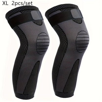 Two pairs of compression leg sleeves with elastic bands, suitable for both men and women, knee protectors, pressure sleeves for indoor and outdoor fitness, warm and breathable, perfect gift for family and friends, suitable fo