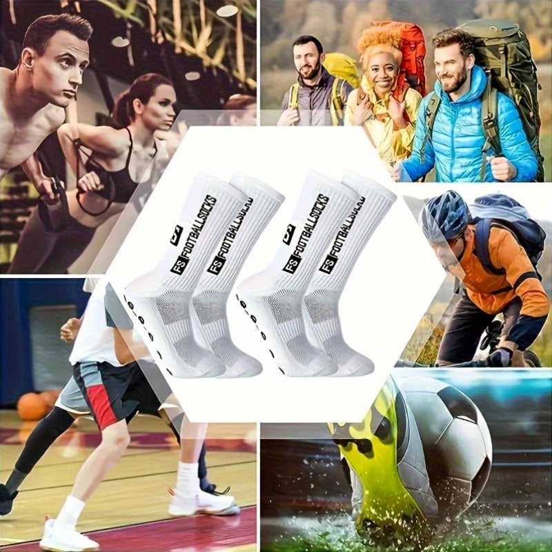 2/6/10/20 Pairs Men'S Thickened Moisture-Wicking Breathable Soccer &amp; Basketball Training Socks - Non-Slip Grip, Cushioned Arch &amp; Heel Support, Sweat-Resistant, Soft Elastic Athletic Socks For Outdoor Sports, Gym, Football Mat
