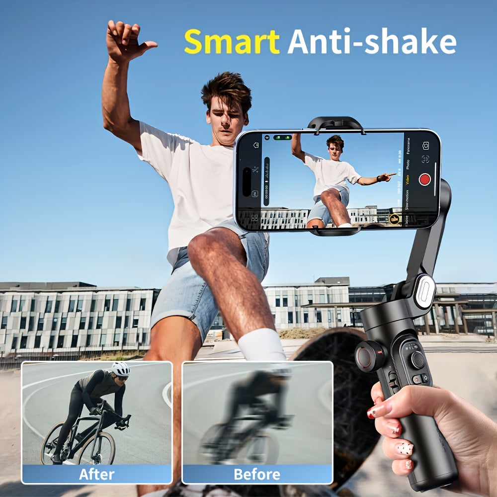 AOCHUAN-XE3-axis Handheld Gimbal Stabilizer Foldable And Rotatable With Optional RGB Fill Light Combination Kit Balanced Gimbal Stabilizer, Providing Stability And Anti-shake Function, Supports Face Tracking, Body Following,