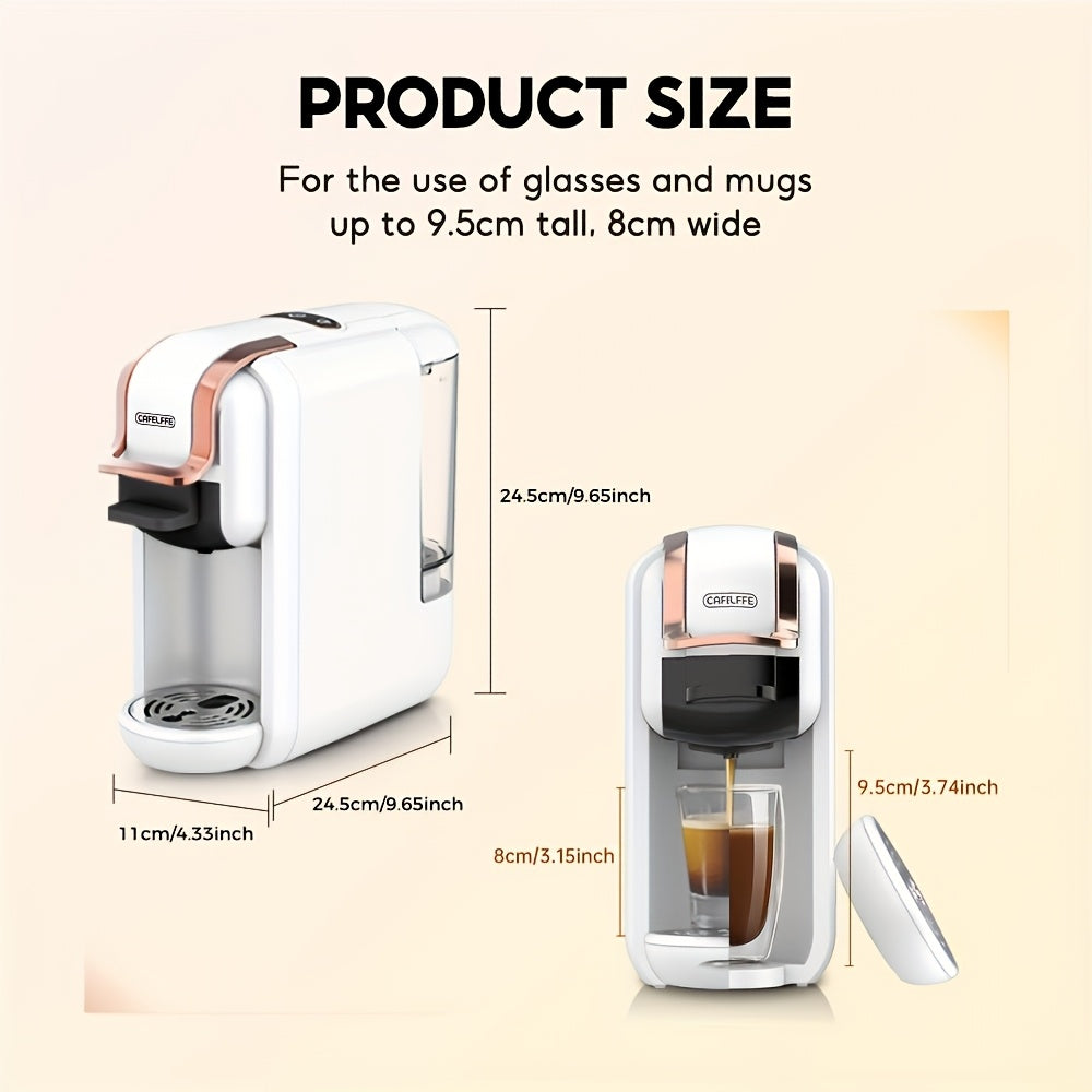 CAFELFFE Multifunctional Capsule Coffee Machine | Italian Espresso Machine | Hot and Cold Use | Quick Heating | Compatible with NES Capsules, DG Capsules, ESEpod | Automatic Coffee Maker for Home and Office | Great Gift for D