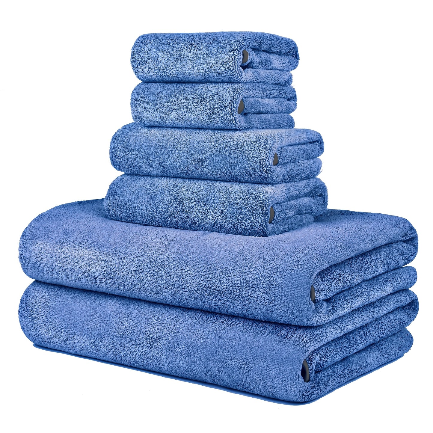 DIAOJIA 6pcs Ultra-Soft Microfiber Towel Set - Quick Dry, Super Absorbent & Lightweight - Includes Bath (68.58x139.7cm), Hand (33.02x76.2cm) & Washcloths (34.8x34.8cm) - Perfect for Home, Gym, Travel