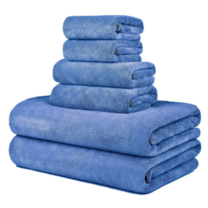 DIAOJIA 6pcs Ultra-Soft Microfiber Towel Set - Quick Dry, Super Absorbent & Lightweight - Includes Bath (68.58x139.7cm), Hand (33.02x76.2cm) & Washcloths (34.8x34.8cm) - Perfect for Home, Gym, Travel