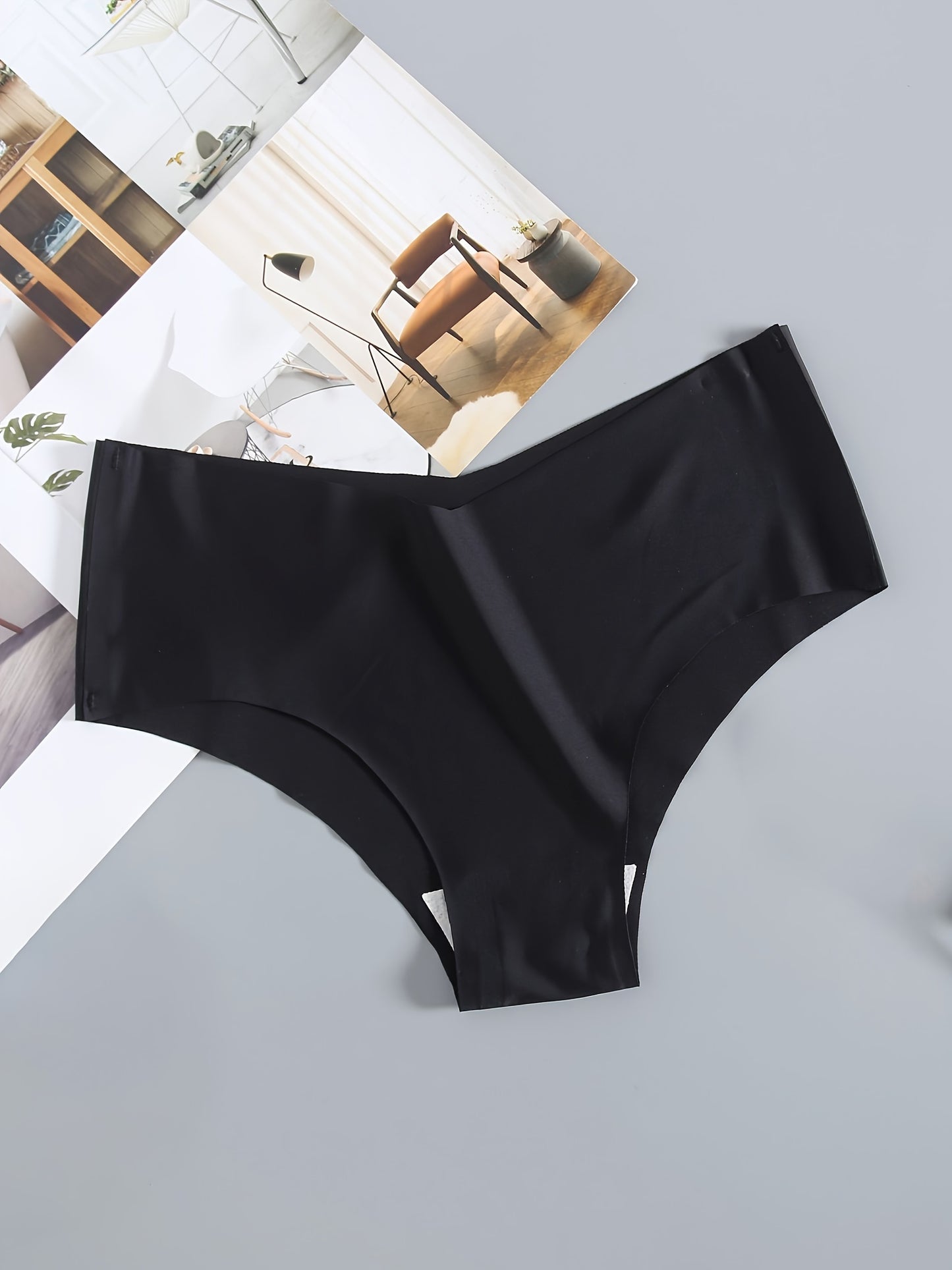 4 Pack Seamless Panties, Sporty & Comfy Solid Brief Panties, Women's Lingerie & Underwear