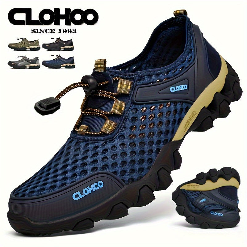 CLOHOO Men's Trendy Comfortable Mesh Sandals, Breathable Wear-resistant Non-slip Sport Shoes For Outdoor Walking Running Hiking, Spring Summer Autumn