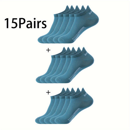 10 Pairs of Unisex No-Show Socks, Combed Cotton Breathable Mesh Casual Athletic Crew, Socks for Work, High Quality Socks for Men, Plus Size Mens Socks, Grippe Socks, Working Socks for Men, Casual Attire, Work Socks, Minimalis