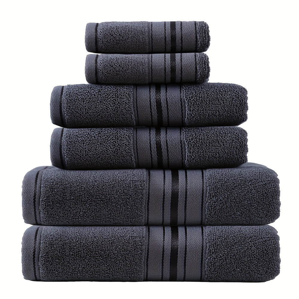 6pcs high-end j hotel bath towel set, 2 square towels, 2 towels, 2 bath towels, soft and skin-friendly, highly absorbent, suitable for bathrooms, hotels, and spas