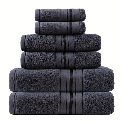 6pcs high-end j hotel bath towel set, 2 square towels, 2 towels, 2 bath towels, soft and skin-friendly, highly absorbent, suitable for bathrooms, hotels, and spas