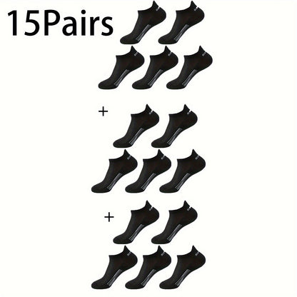 10 Pairs of Unisex No-Show Socks, Combed Cotton Breathable Mesh Casual Athletic Crew, Socks for Work, High Quality Socks for Men, Plus Size Mens Socks, Grippe Socks, Working Socks for Men, Casual Attire, Work Socks, Minimalis