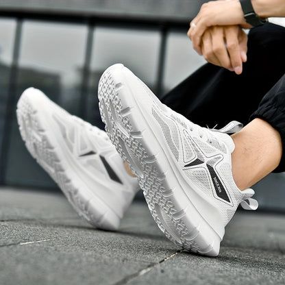 Ténis desportivos unissexo para corrida de rua, ténis casuais, respiráveis ​​e leves de cano baixo com sola grossa para todas as estações, calçado desportivo confortável e durável para caminhadas e atividades ao ar livre - fecho com atacadores.