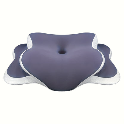 Ergonomic Butterfly-Shaped Pillow in Purple - Breathable Mesh Fabric, Ideal for Side, Back &amp; Stomach Sleepers, Neck Support, Perfect Gift for Middle-Aged