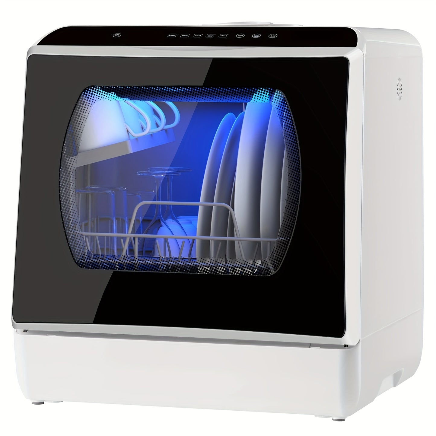 Independent Countertop Dishwasher, 5+1 Wash Programs, Built-in 5L Water Tank, Two Water Supply Modes, With Hot Air Drying And Automatic Ventilation Functions, Suitable For Homes, Apartments, And RVs.