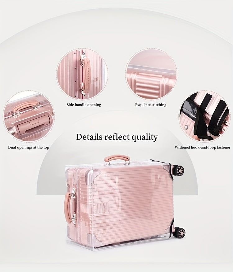3pcs Luggage Protective Covers, Check-in Shockproof Thick PVC Transparent Dustproof Covers for 50.8cm+60.96cm+71.12cm Suitcases, Waterproof &amp; Durable