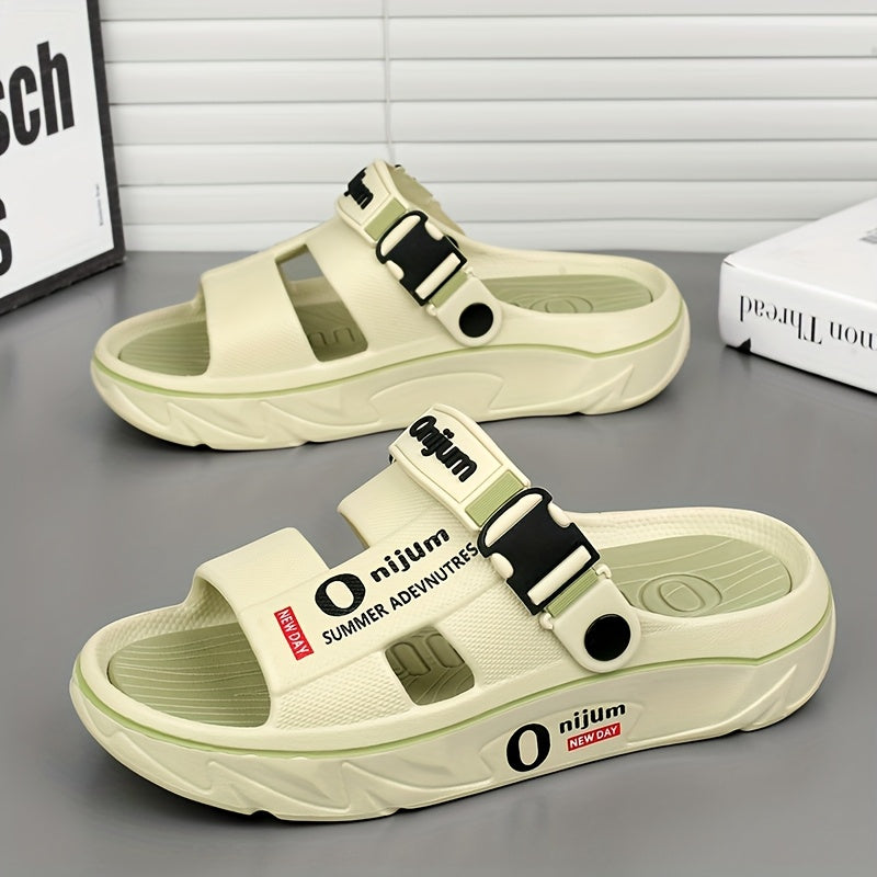 2025 Men's Slippers for Summer Outdoor Wear, Anti-slip and Deodorant Sports Casual Driving Dual-purpose Couple Sandals Fashionable Beach Flip-flops