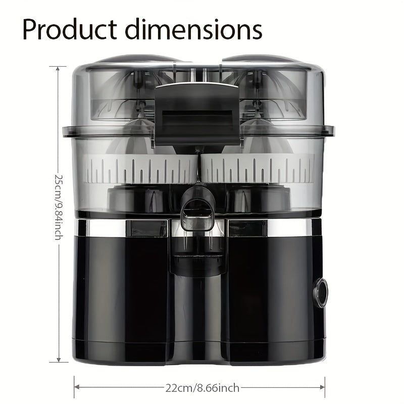 Copo de sumo portátil, espremedor doméstico de duas cabeças, espremedor multifuncional com separação de polpa, grande capacidade, material ABS, separador de polpa silencioso, ideal para viagens, leve e perfeito para cozinhas pequenas.